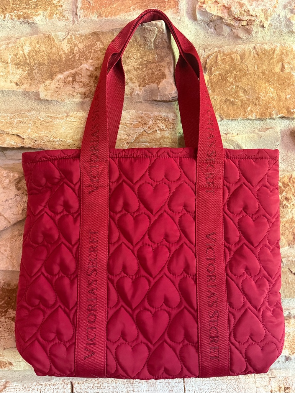 Victoria's Secret Quilted Red Heart Tote
